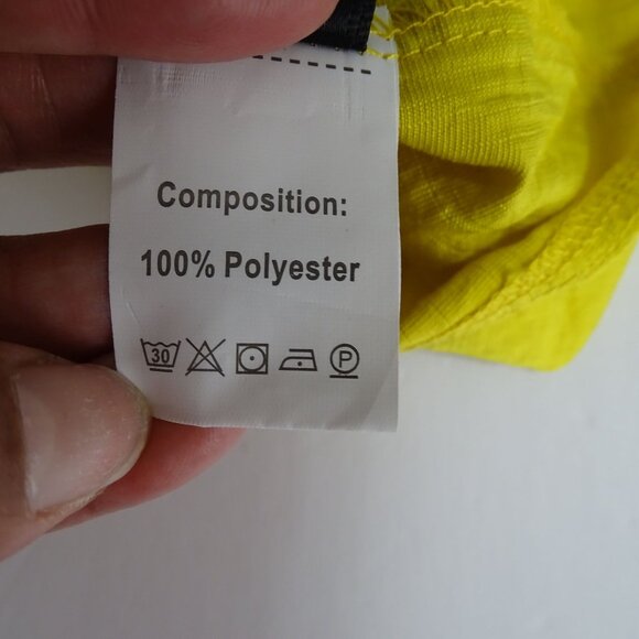 Shein Yellow Gold Surplice V-Neck Faux Wrap Dress Short Sleeve Women Size L - Picture 6 of 10